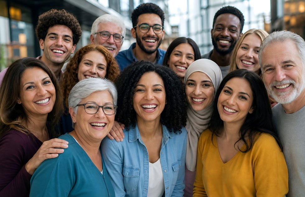A diverse group of people of different ages and backgrounds, representing today&rsquo;s customers